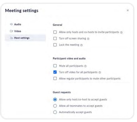 meeting settings